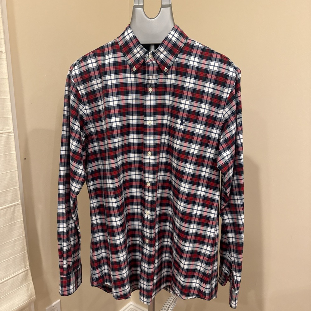 Ralph Lauren Red and White Plaid Button Down Shirt